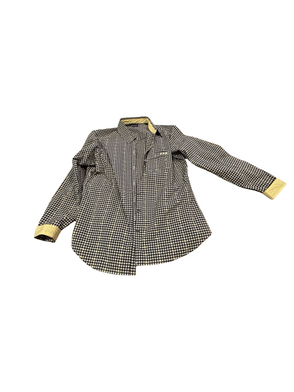 Women’s Columbia Shirt - Large Columbia buffalo check with yellow cuffs